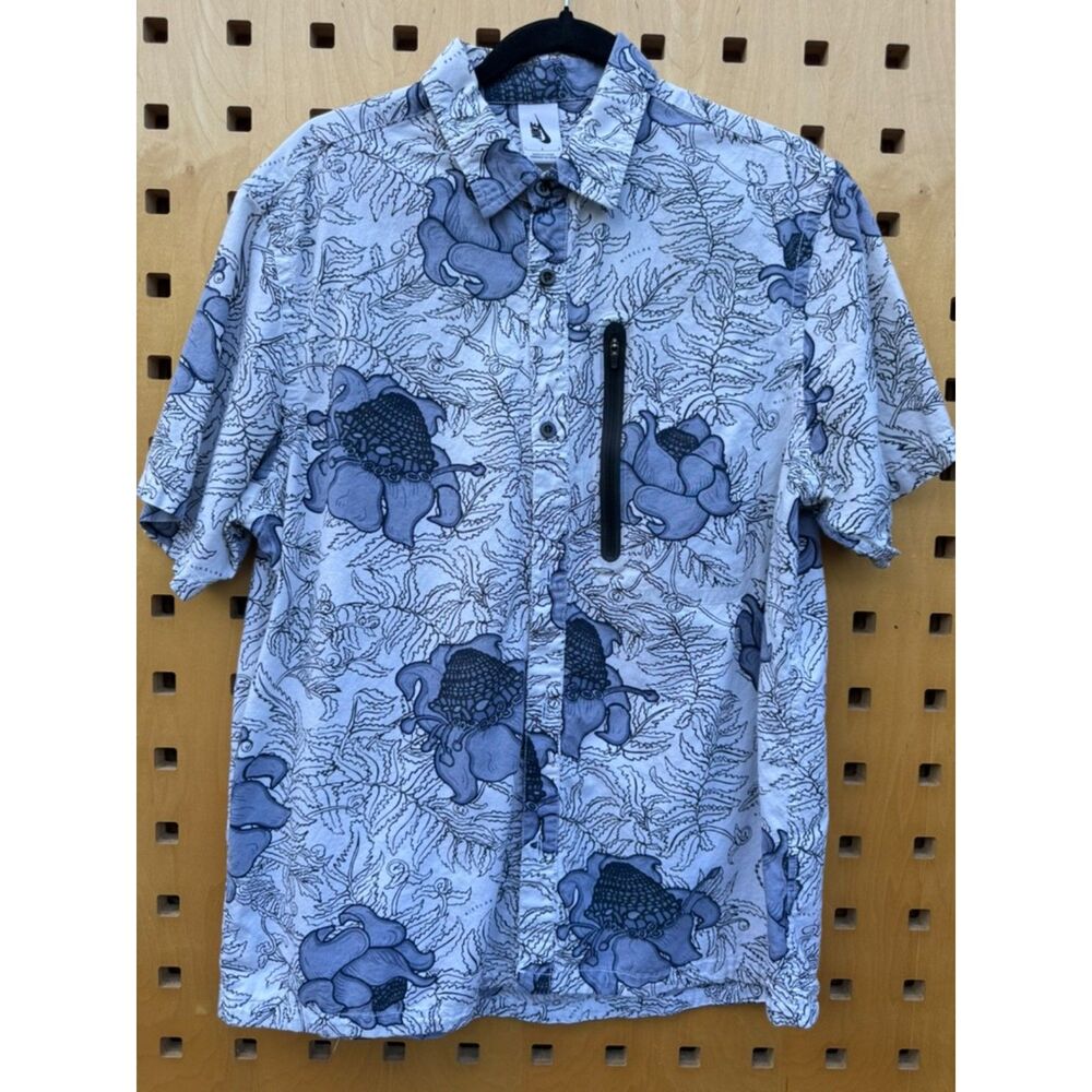 Nike Sportswear NSW Floral Tech Pack Shirt Large 923816-100 Blue Aloha